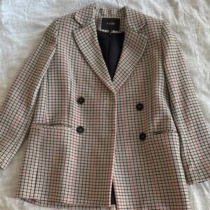 Maje Women's Plaid Print Blazer FR38